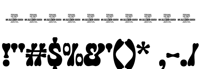 Lemon Squish PERSONAL USE Regular Font OTHER CHARS