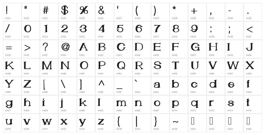 LemonCookieBold Character Map