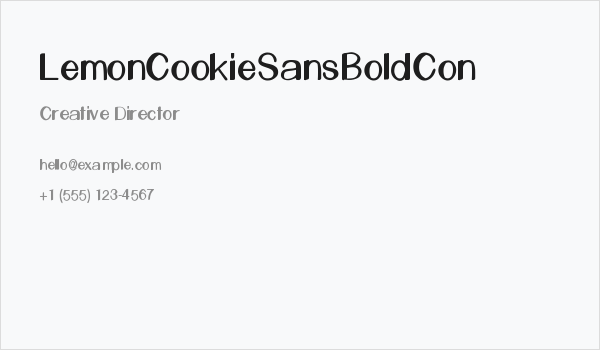 LemonCookieSansBoldCon Business Card