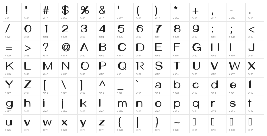 LemonCookieSansBold Character Map