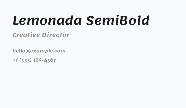 Lemonada SemiBold Business Card