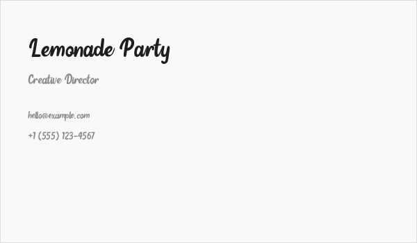 Lemonade Party Business Card