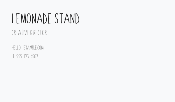 Lemonade Stand Business Card