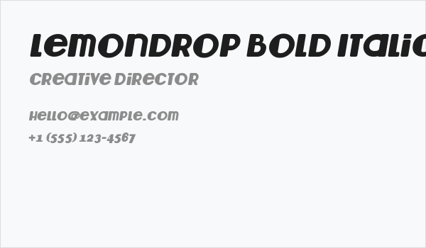 Lemondrop Bold Italic Business Card