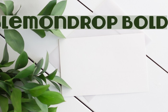 Lemondrop Bold Font examples