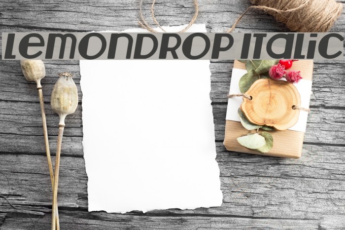 Lemondrop Italic Font examples