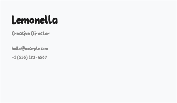 Lemonella Business Card