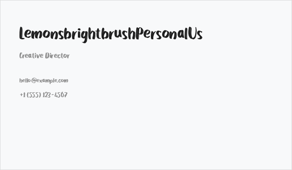 LemonsbrightbrushPersonalUs Business Card