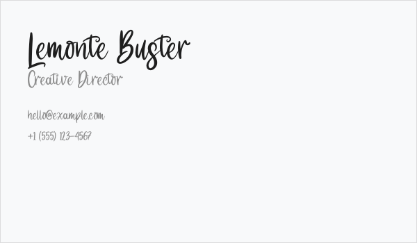 Lemonte Buster Business Card