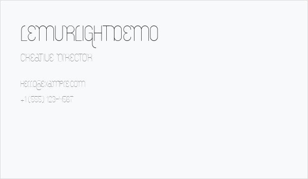 LemurLightDEMO Business Card