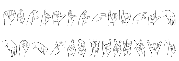 Lengua De Senas Chilena Regular Font LOWERCASE