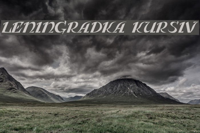 Leningradka Kursiv Font examples