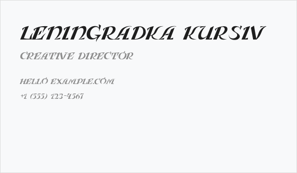 Leningradka Kursiv Business Card