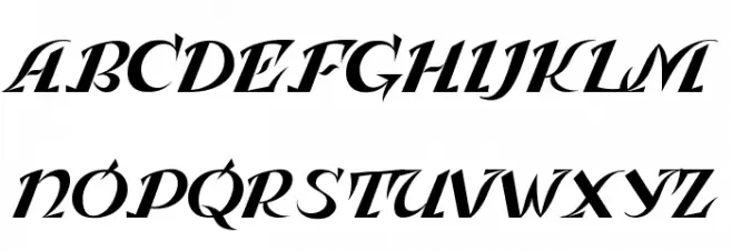 Leningradka Kursiv Caratteri MINUSCOLO