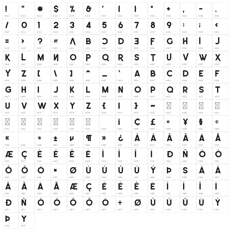 Leo SemiRounded Bold Character Map