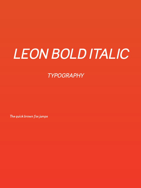 Leon Bold Italic Poster