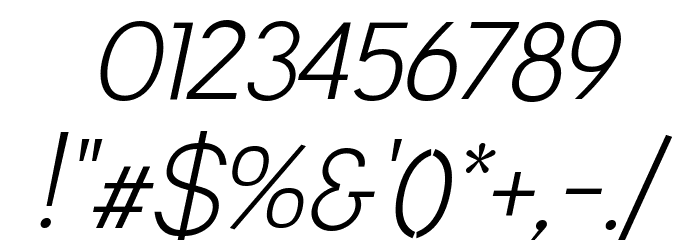 Leon Light Italic Font OTHER CHARS