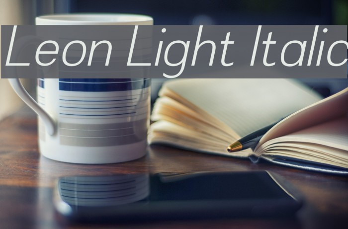 Leon Light Italic Font examples