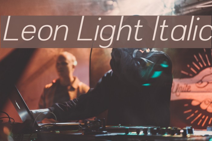 Leon Light Italic Font examples