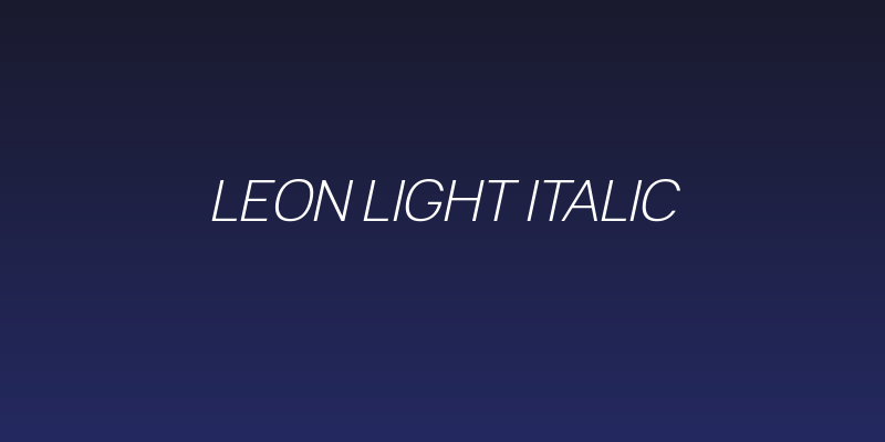 Leon Light Italic Social Header