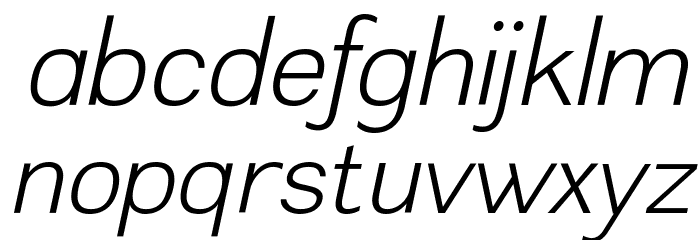 Leon Light Italic Font LOWERCASE