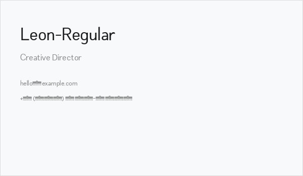 Leon-Regular Business Card