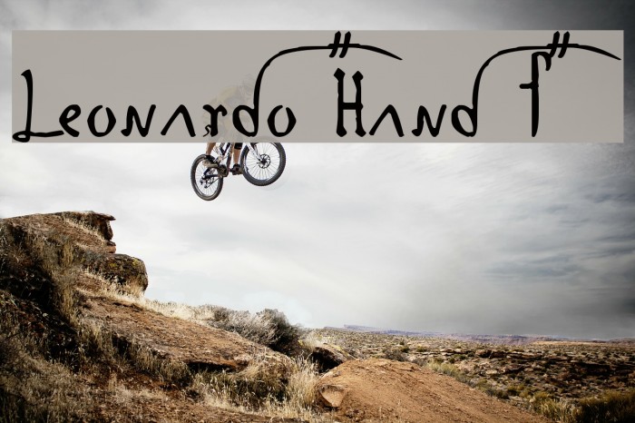 Leonardo Hand F Font examples