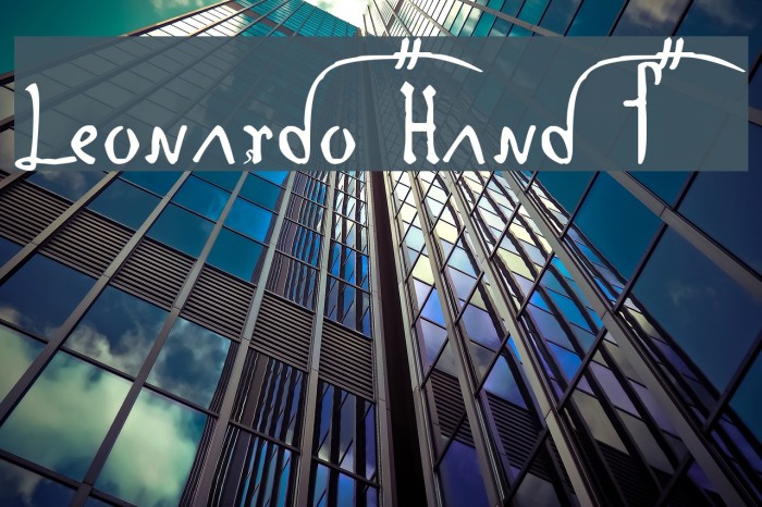 Leonardo Hand F Font examples