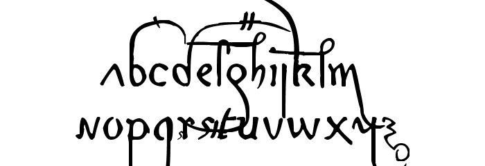 Leonardo Hand F Font LOWERCASE