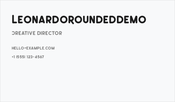 LeonardoRoundedDemo Business Card