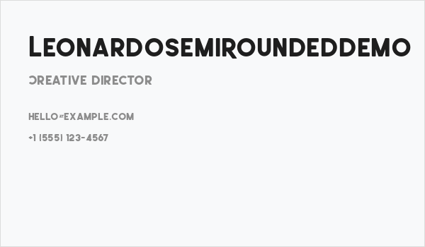 LeonardoSemiRoundedDemo Business Card