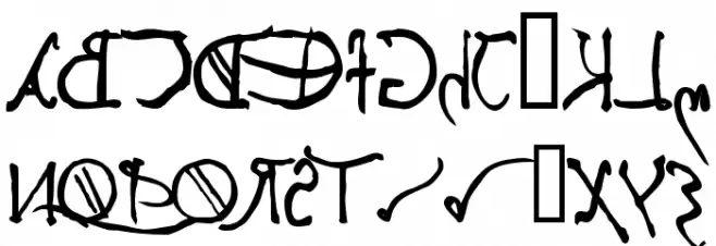Leonardos mirrorwriting Bold Caratteri MINUSCOLO
