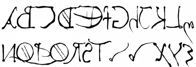 Leonardos mirrorwriting Шрифта ВЕРХНИЙ