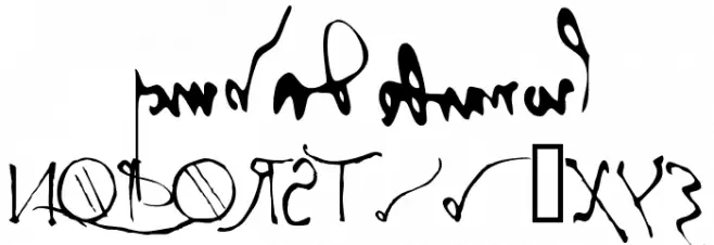 Leonardos mirrorwriting Font LOWERCASE
