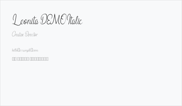 Leonita DEMO Italic Business Card