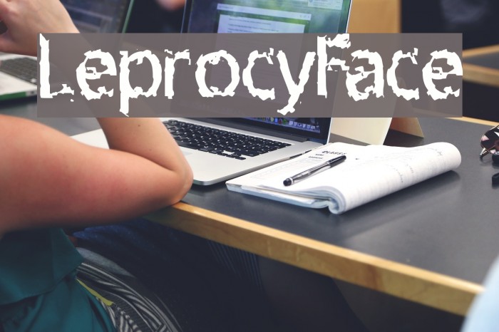 LeprocyFace Font examples