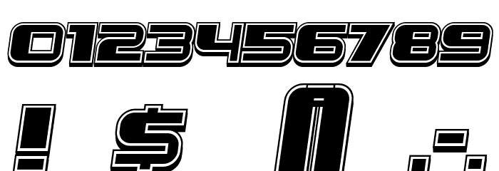 Leprosy 3D Filled Italic Font OTHER CHARS