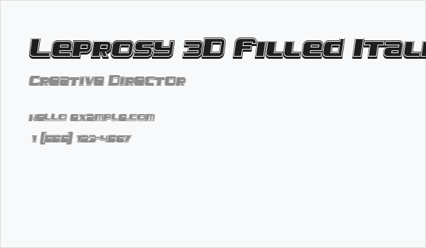 Leprosy 3D Filled Italic Business Card