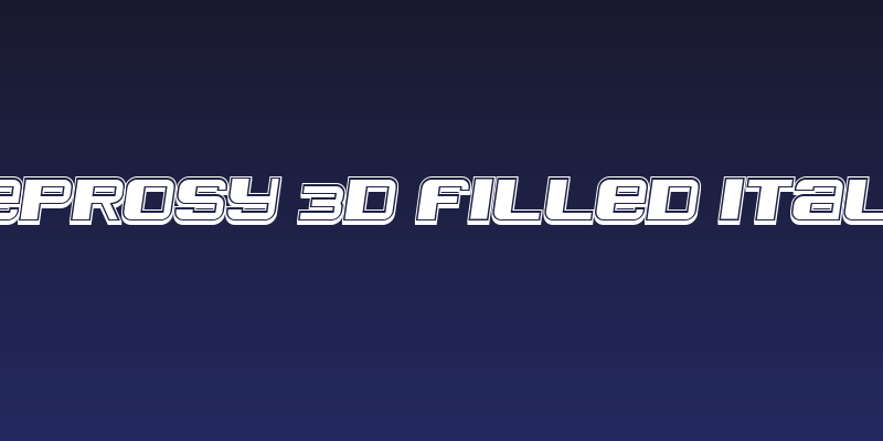 Leprosy 3D Filled Italic Social Header