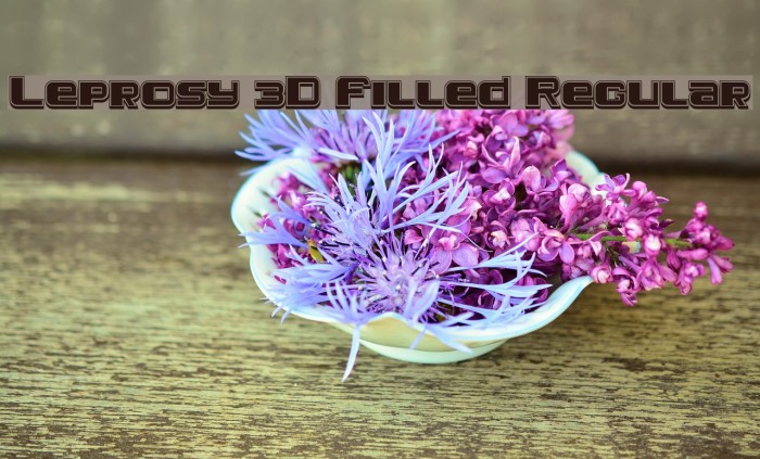 Leprosy 3D Filled Regular Font examples