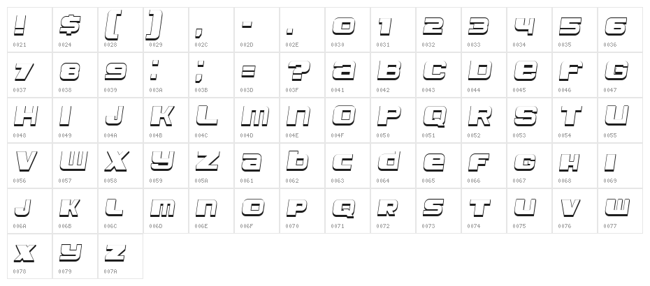 Leprosy 3D Italic Character Map
