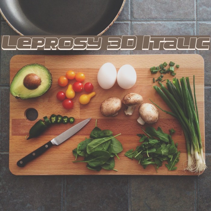 Leprosy 3D Italic Font examples