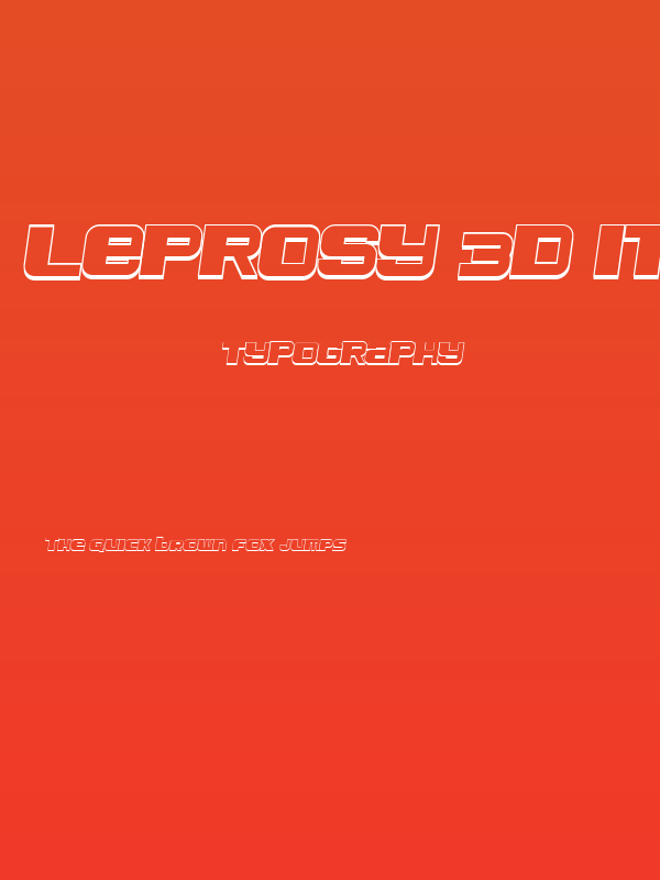 Leprosy 3D Italic Poster