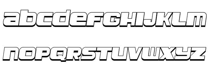 Leprosy 3D Italic Font LOWERCASE