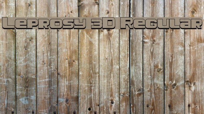 Leprosy 3D Regular Font examples