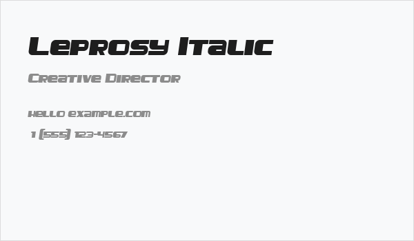 Leprosy Italic Business Card