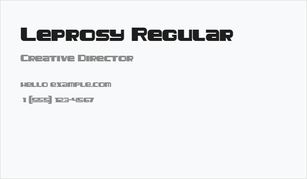 Leprosy Regular Business Card