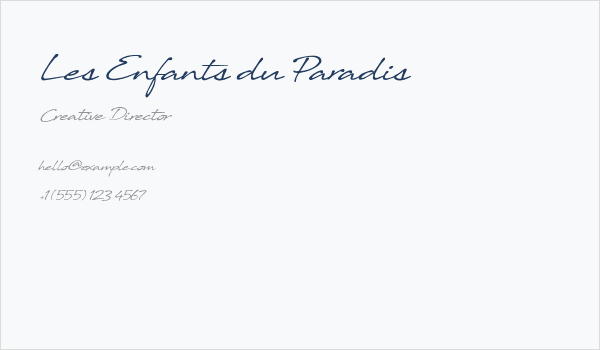 Les Enfants du Paradis Business Card