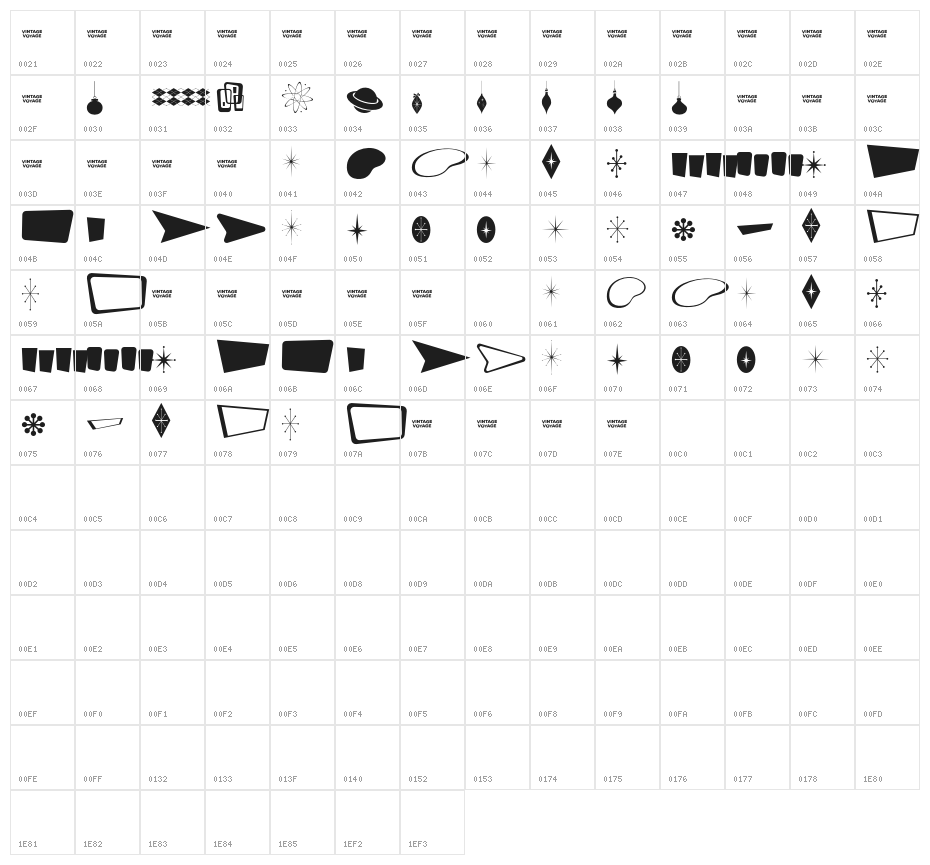 LesPaul-Extras Character Map
