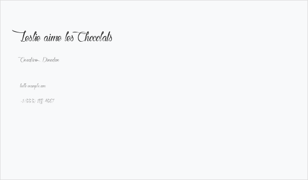 Leslie aime les Chocolats Business Card